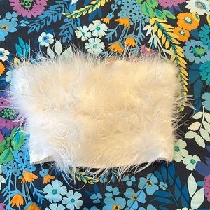 Lucy Paris- Strapless feather top